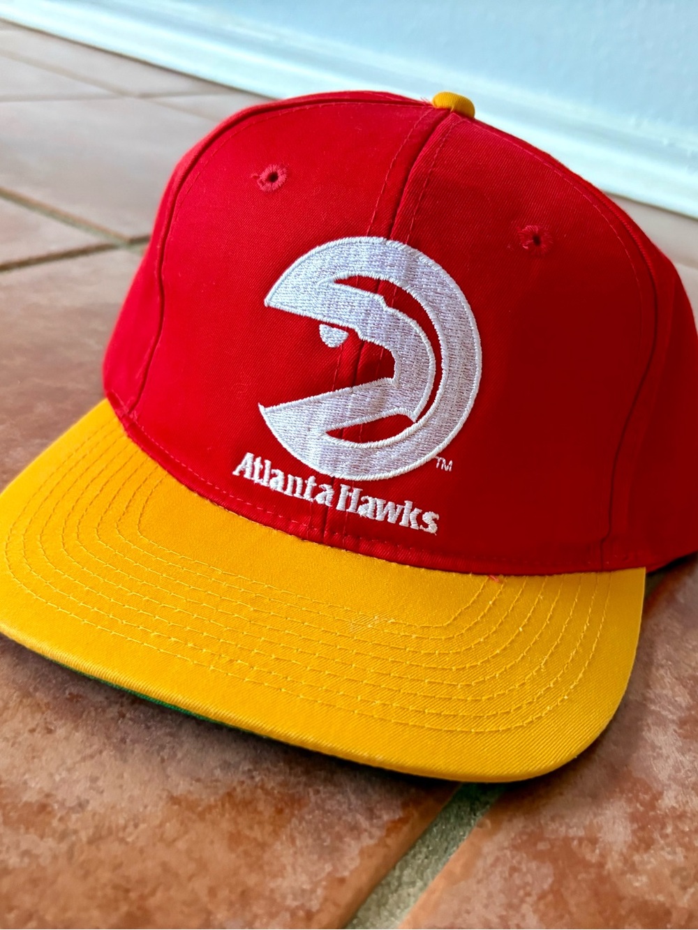 Vintage Atlanta Hawks Hat Adult Snapback AJD Script Logo 90s NBA Basketball